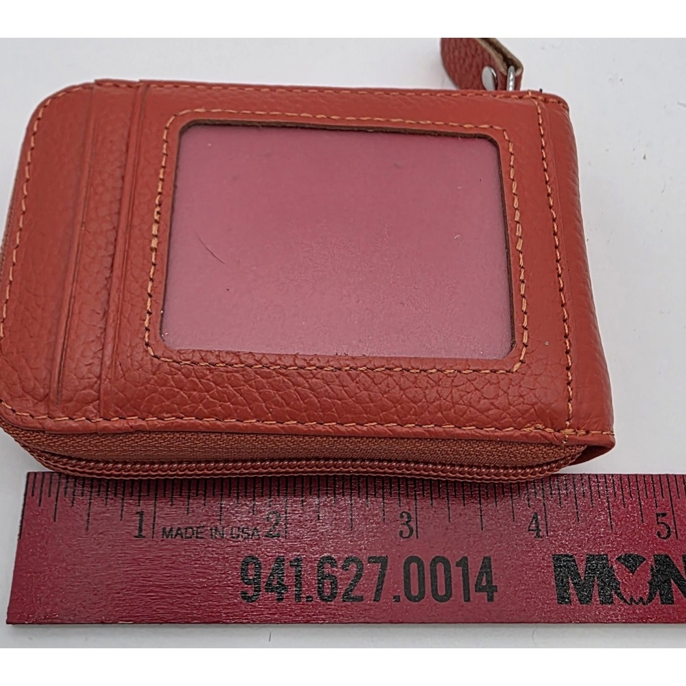 Womans Zippered Credit Card Wallet Orange Item 0127 - Picture 5 of 7